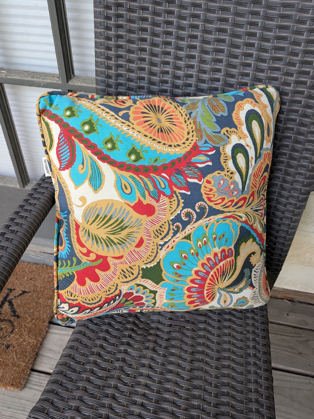 Pier 1 Colorful Paisley Throw Pillow, 16" Square